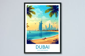 Dubai Travel Print Wall Art Dubai Wall Hanging Home Décor Dubai Gift Art Lovers Wall Art United States Emirates Travel Print Dubai Wall Art