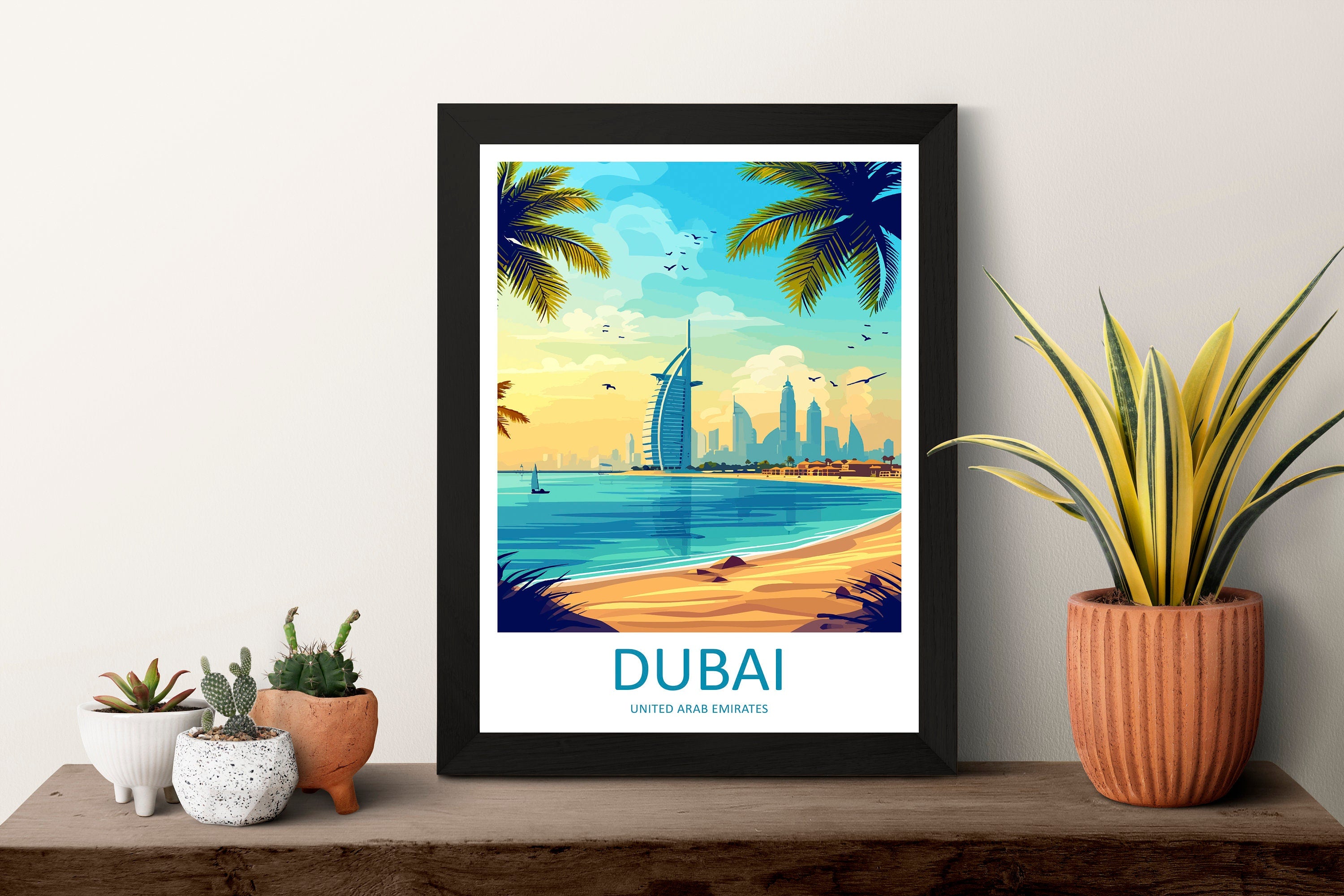 Dubai Travel Print Wall Art Dubai Wall Hanging Home Décor Dubai Gift Art Lovers Wall Art United States Emirates Travel Print Dubai Wall Art