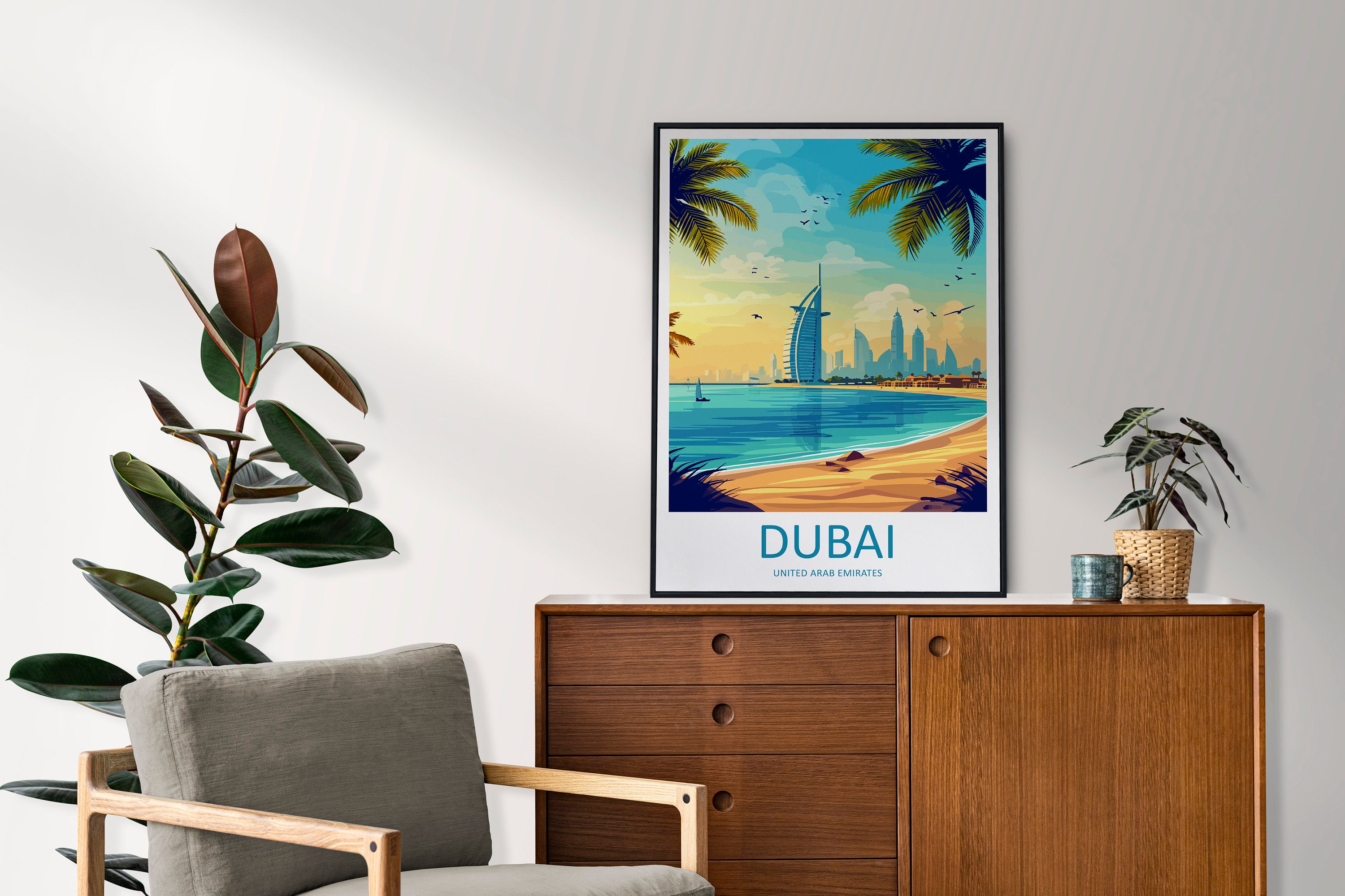 Dubai Travel Print Wall Art Dubai Wall Hanging Home Décor Dubai Gift Art Lovers Wall Art United States Emirates Travel Print Dubai Wall Art