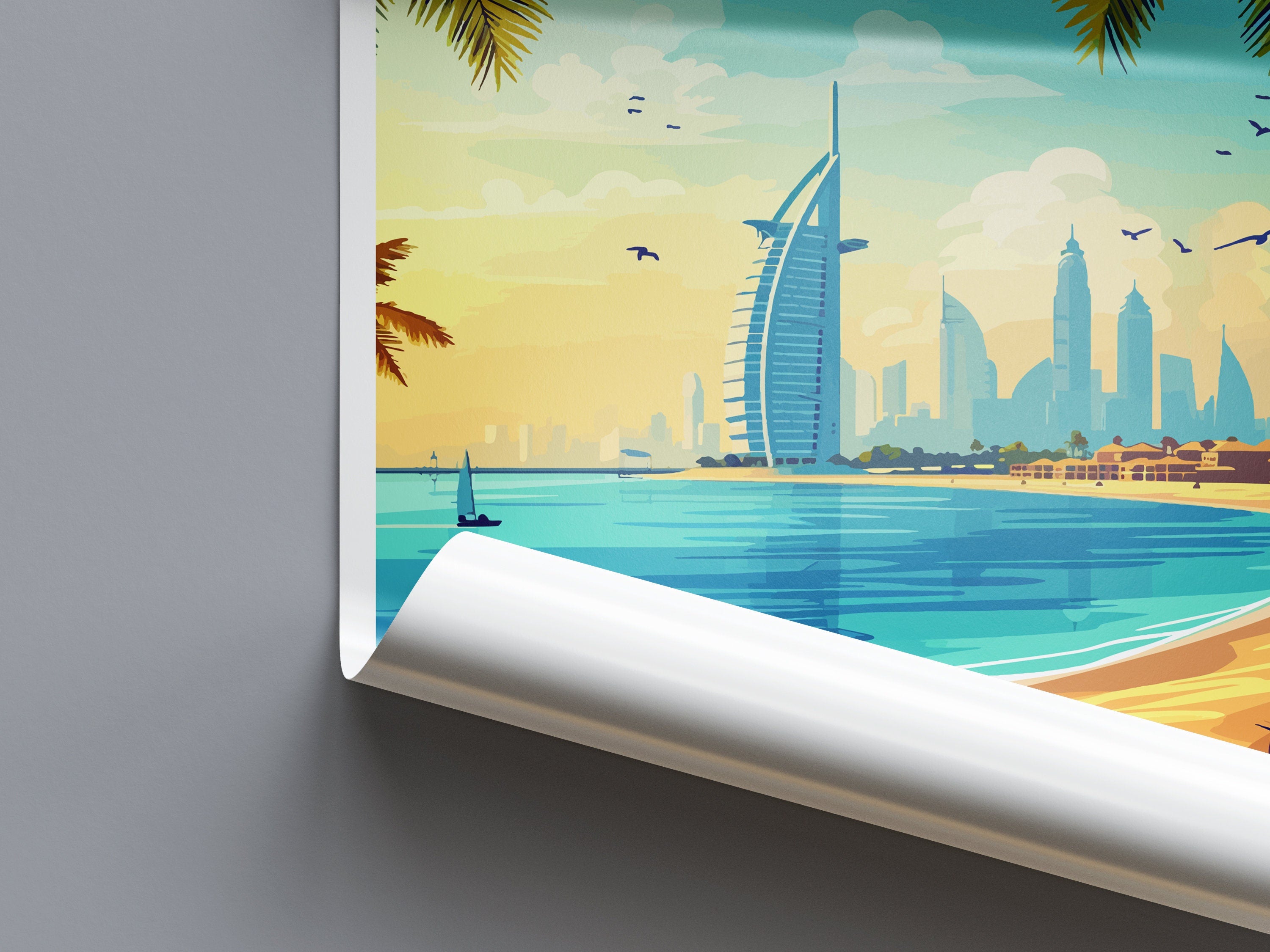 Dubai Travel Print Wall Art Dubai Wall Hanging Home Décor Dubai Gift Art Lovers Wall Art United States Emirates Travel Print Dubai Wall Art