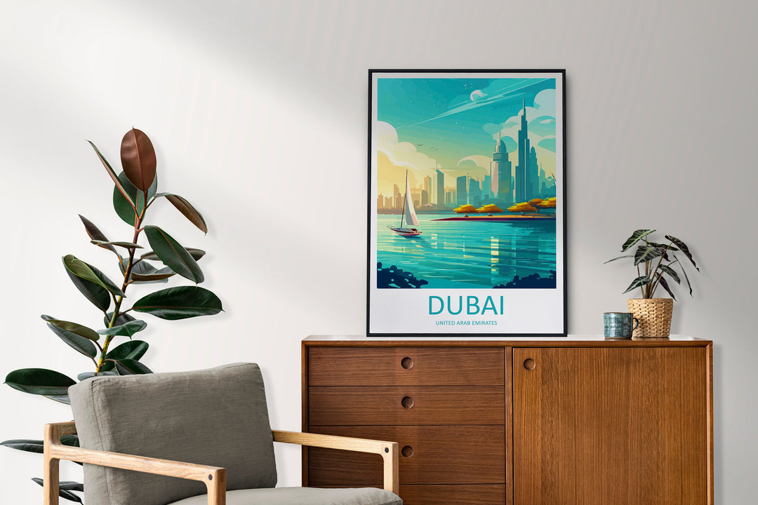 Dubai Travel Print Wall Art Dubai Wall Hanging Home Décor Dubai Gift Art Lovers Wall Art United States Emirates Travel Print Dubai Wall Art