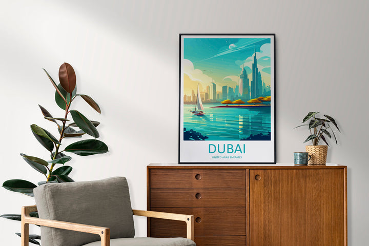 Dubai Travel Print Wall Art Dubai Wall Hanging Home Décor Dubai Gift Art Lovers Wall Art United States Emirates Travel Print Dubai Wall Art
