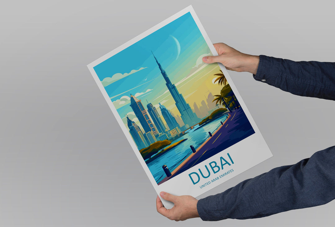 Dubai Travel Print Wall Art Dubai Wall Hanging Home Décor Dubai Gift Art Lovers Wall Art United States Emirates Travel Print Dubai Wall Art
