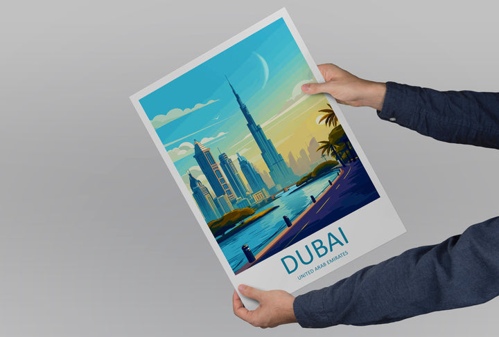 Dubai Travel Print Wall Art Dubai Wall Hanging Home Décor Dubai Gift Art Lovers Wall Art United States Emirates Travel Print Dubai Wall Art