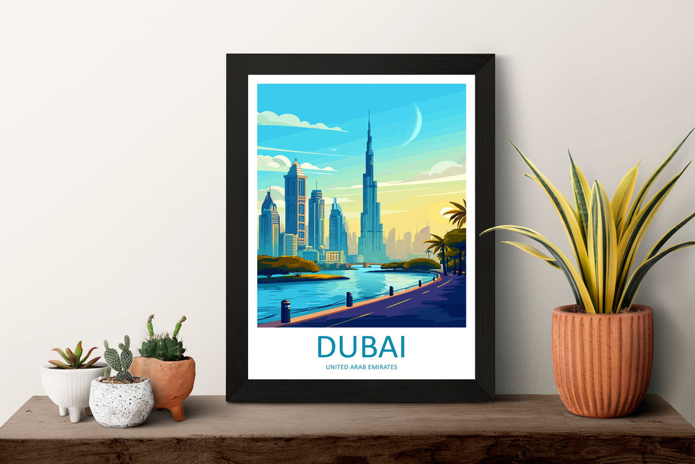 Dubai Travel Print Wall Art Dubai Wall Hanging Home Décor Dubai Gift Art Lovers Wall Art United States Emirates Travel Print Dubai Wall Art