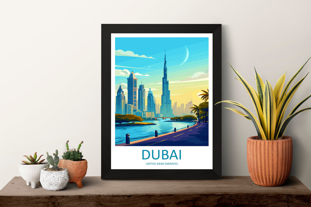 Dubai Travel Print Wall Art Dubai Wall Hanging Home Décor Dubai Gift Art Lovers Wall Art United States Emirates Travel Print Dubai Wall Art