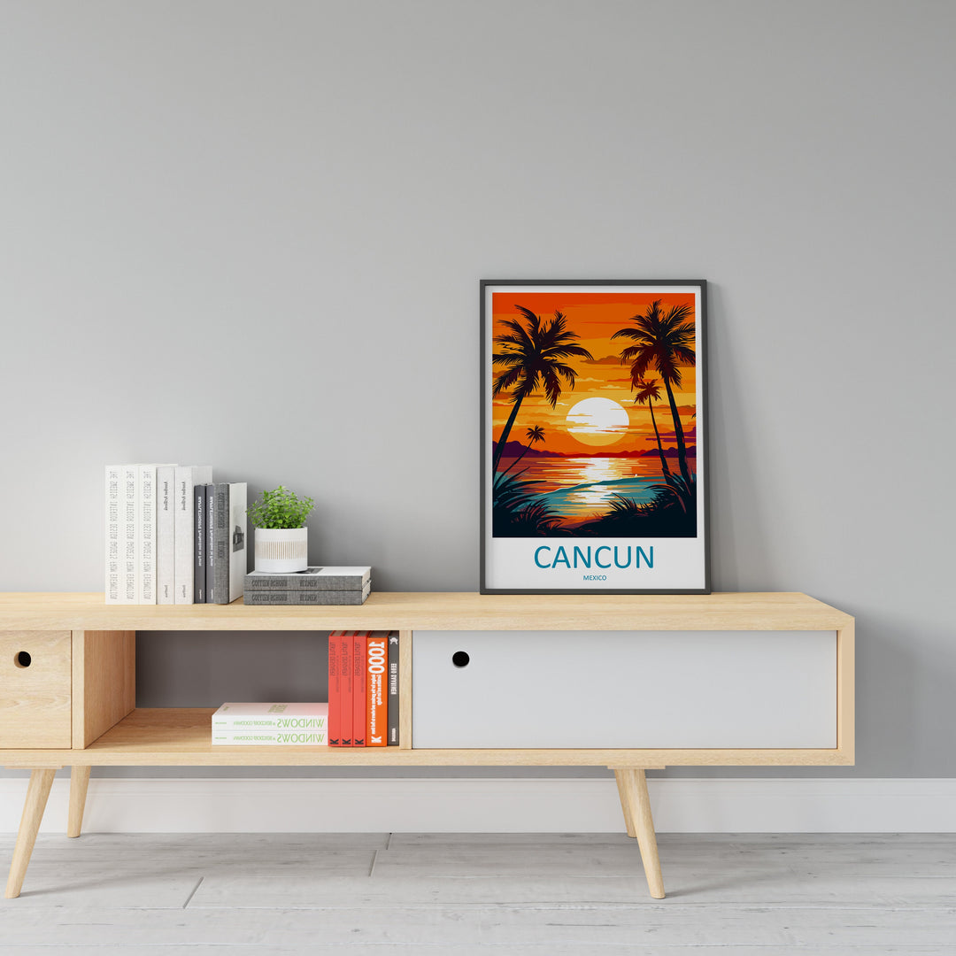 Cancun Travel Print Wall Art Cancun Wall Hanging Home Decoration Cancun Gift Art Lovers Wall Art Print Art Cancun Wall Hanging Poster Decor
