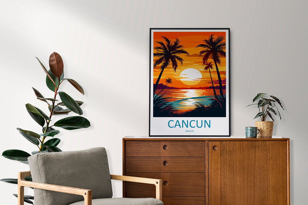 Cancun Travel Print Wall Art Cancun Wall Hanging Home Decoration Cancun Gift Art Lovers Wall Art Print Art Cancun Wall Hanging Poster Decor