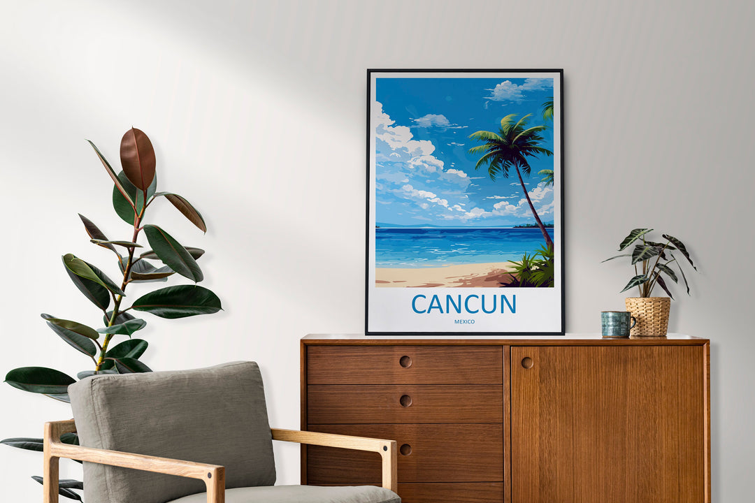 Cancun Travel Print Wall Art Cancun Wall Hanging Home Decoration Cancun Gift Art Lovers Wall Art Print Art Cancun Wall Hanging Poster Decor