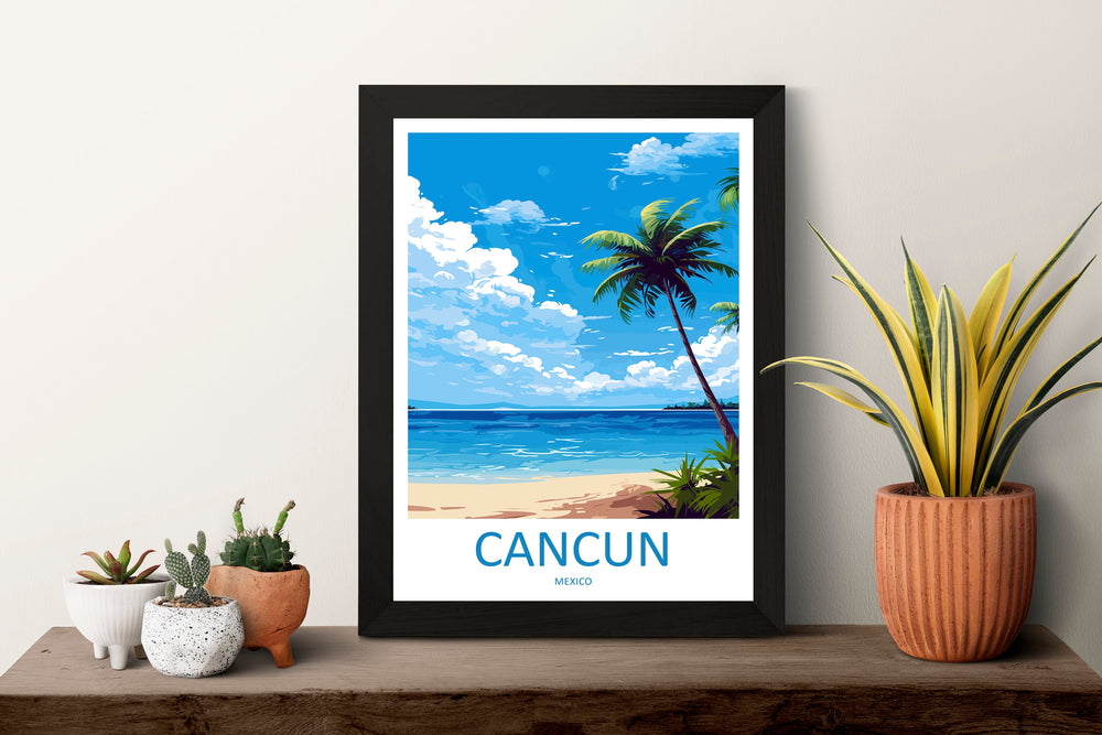 Cancun Travel Print Wall Art Cancun Wall Hanging Home Decoration Cancun Gift Art Lovers Wall Art Print Art Cancun Wall Hanging Poster Decor