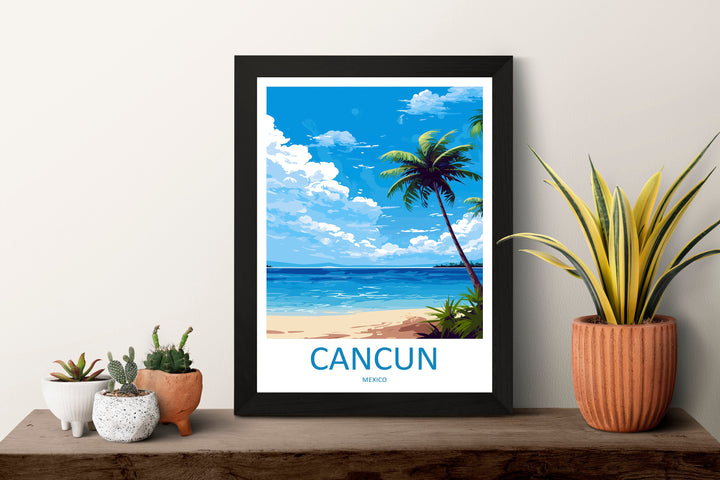 Cancun Travel Print Wall Art Cancun Wall Hanging Home Decoration Cancun Gift Art Lovers Wall Art Print Art Cancun Wall Hanging Poster Decor