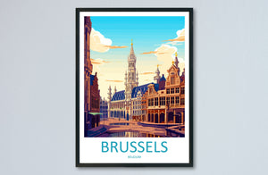 Brussels Travel Print Wall Art Brussels Wall Hanging Home Décor Brussels Gift Art Lovers Belgium Art Lover Gift Brussels Wall Décor