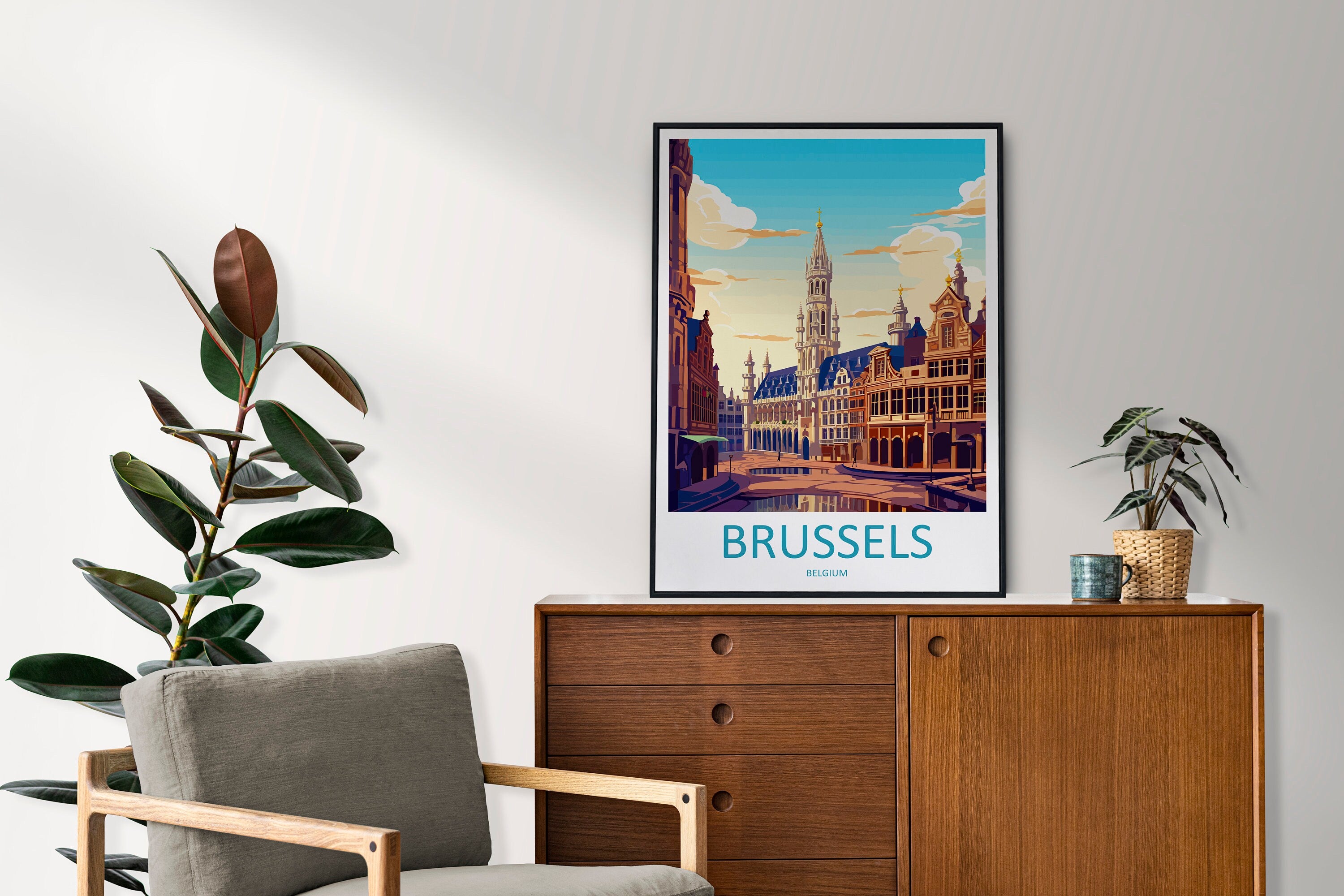 Brussels Travel Print Wall Art Brussels Wall Hanging Home Décor Brussels Gift Art Lovers Belgium Art Lover Gift Brussels Wall Décor