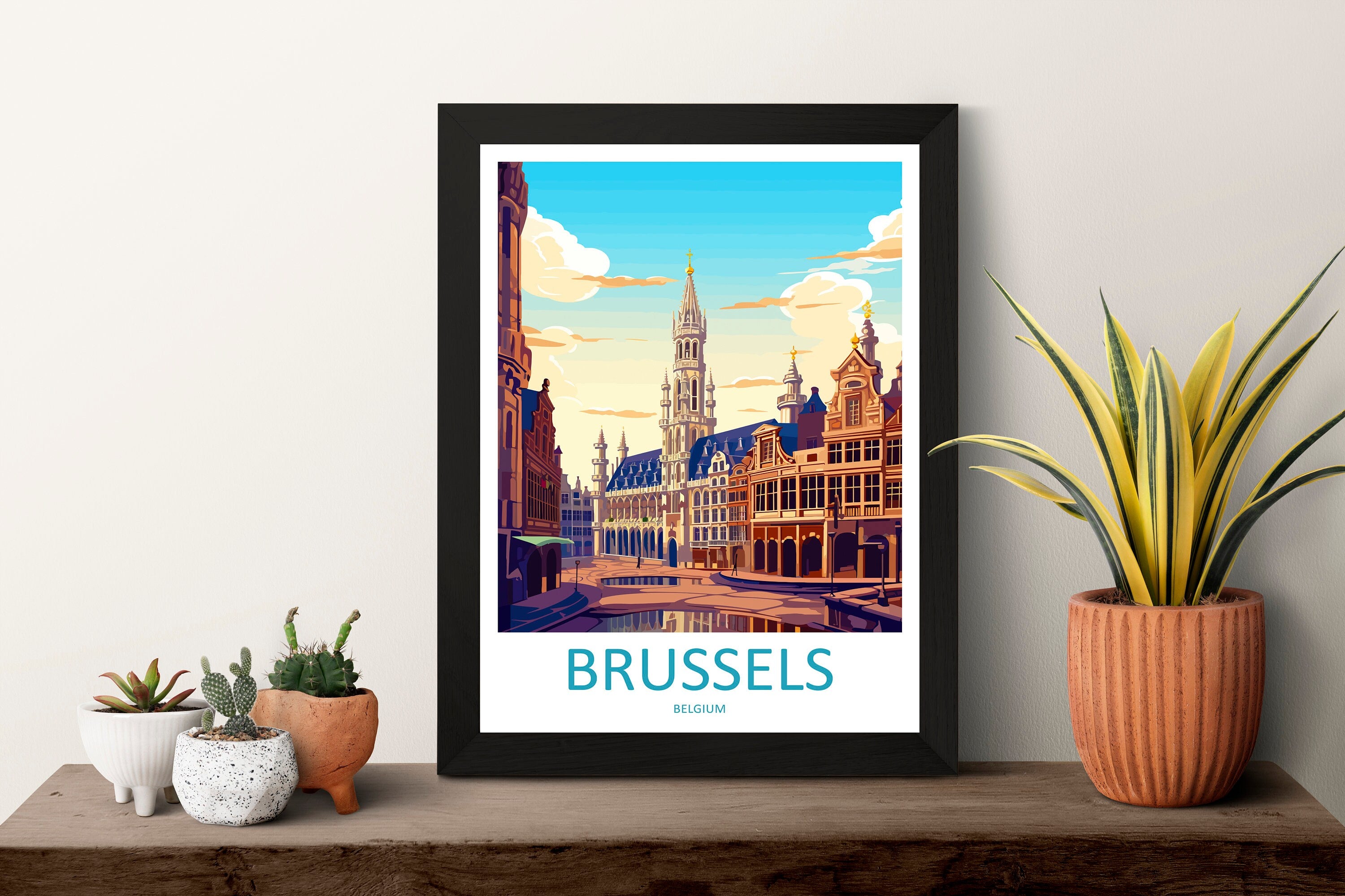 Brussels Travel Print Wall Art Brussels Wall Hanging Home Décor Brussels Gift Art Lovers Belgium Art Lover Gift Brussels Wall Décor