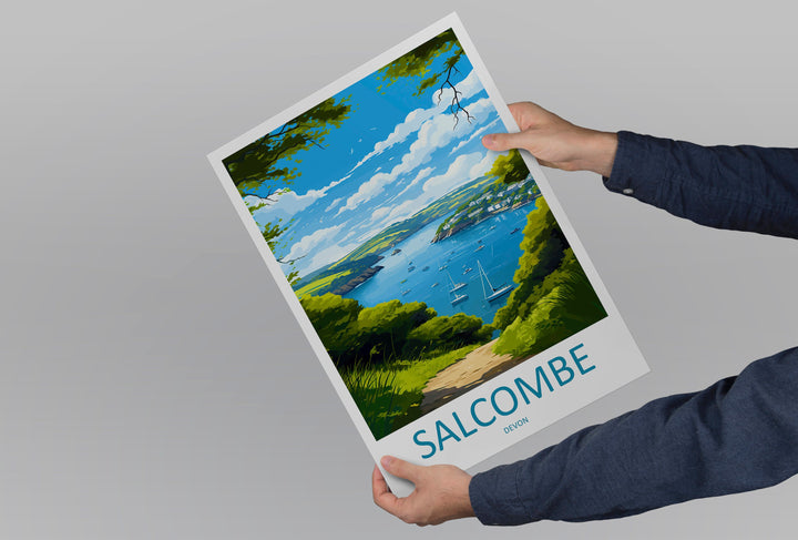 Salcombe Travel Print Wall Art Salcombe Wall Hanging Home Décor Salcombe Gift Art Lovers England Art Lover Gift Salcombe Art Poster