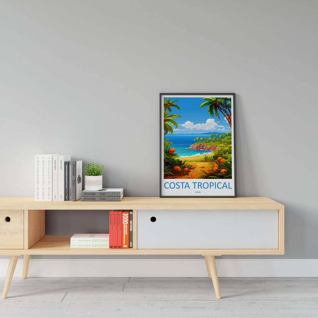 Costa Tropical Travel Print Wall Art Costa Tropical Wall Hanging Home Décor Costa Tropical Gift Art Lovers Spain Art Lover Gift Art Print