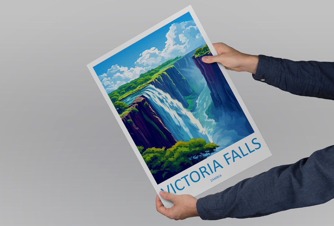Victoria Falls Travel Print Wall Art Victoria Falls Wall Hanging Home Decor Victoria Falls Gift Art Lovers Wall Art Print Art Victoria Falls
