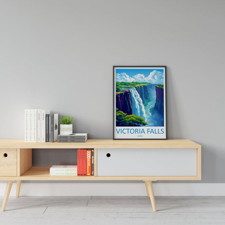 Victoria Falls Travel Print Wall Art Victoria Falls Wall Hanging Home Decor Victoria Falls Gift Art Lovers Wall Art Print Art Victoria Falls