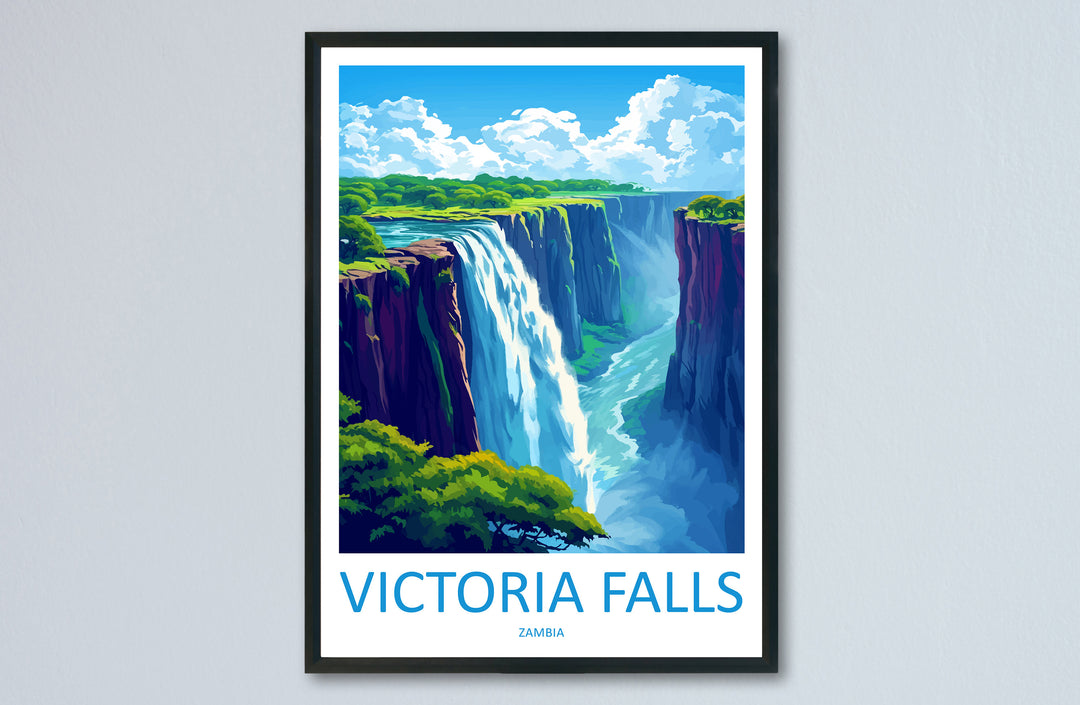 Victoria Falls Travel Print Wall Art Victoria Falls Wall Hanging Home Decor Victoria Falls Gift Art Lovers Wall Art Print Art Victoria Falls