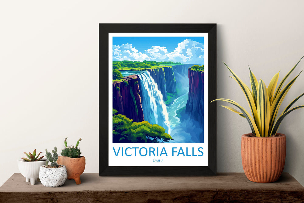 Victoria Falls Travel Print Wall Art Victoria Falls Wall Hanging Home Decor Victoria Falls Gift Art Lovers Wall Art Print Art Victoria Falls