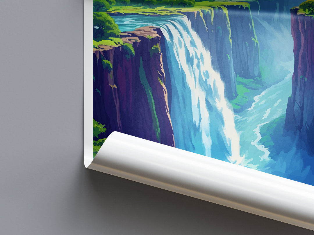 Victoria Falls Travel Print Wall Art Victoria Falls Wall Hanging Home Decor Victoria Falls Gift Art Lovers Wall Art Print Art Victoria Falls
