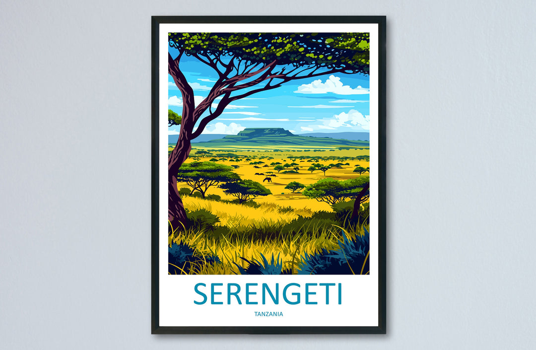 Serengeti Travel Print Wall Art Serengeti Wall Hanging Home Décor Serengeti Gift Art Lovers Serengeti Art Print Tanzania Wall Décor Art