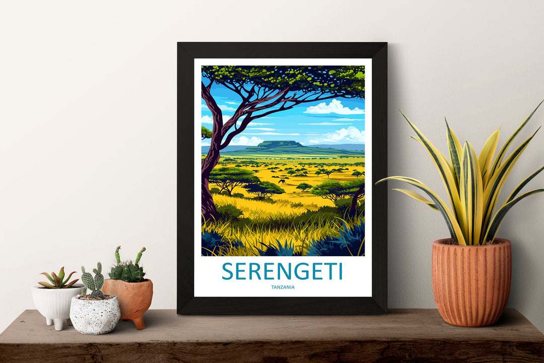 Serengeti Travel Print Wall Art Serengeti Wall Hanging Home Décor Serengeti Gift Art Lovers Serengeti Art Print Tanzania Wall Décor Art