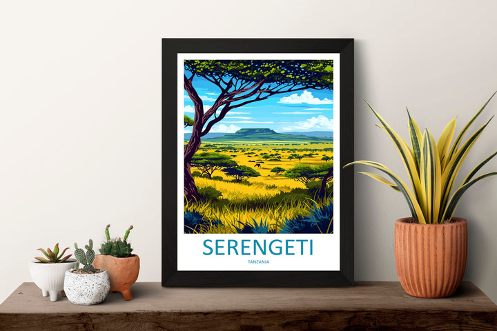 Serengeti Travel Print Wall Art Serengeti Wall Hanging Home Décor Serengeti Gift Art Lovers Serengeti Art Print Tanzania Wall Décor Art