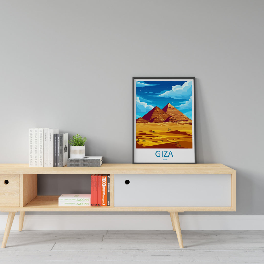 Cairo Travel Print Wall Art Cairo Egypt Wall Hanging Home Decoration Cairo Gift Art Lovers Wall Art Print Cairo Great Pyramids Of Giza