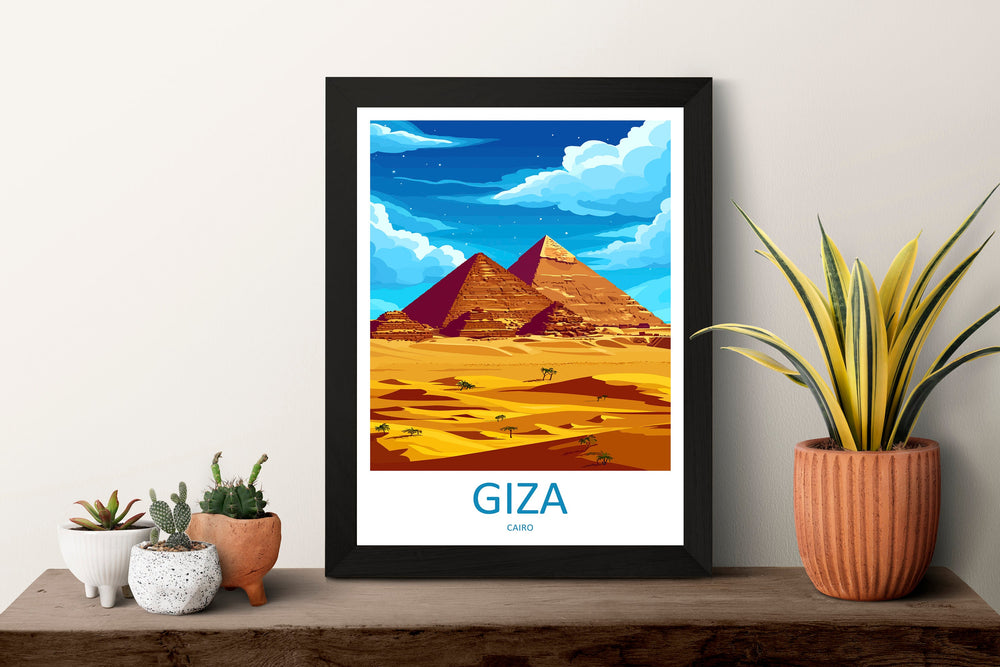 Cairo Travel Print Wall Art Cairo Egypt Wall Hanging Home Decoration Cairo Gift Art Lovers Wall Art Print Cairo Great Pyramids Of Giza