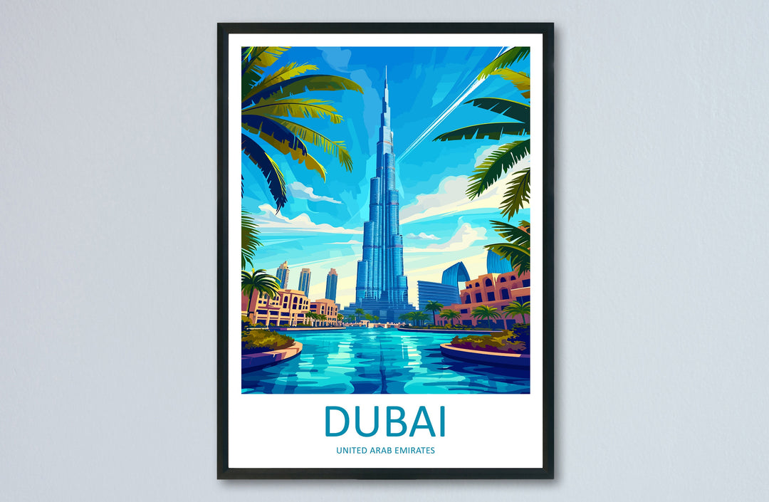 Dubai Travel Print Wall Art Dubai Wall Hanging Home Décor Dubai Gift Art Lovers Wall Art United States Emirates Travel Print Dubai Wall Art