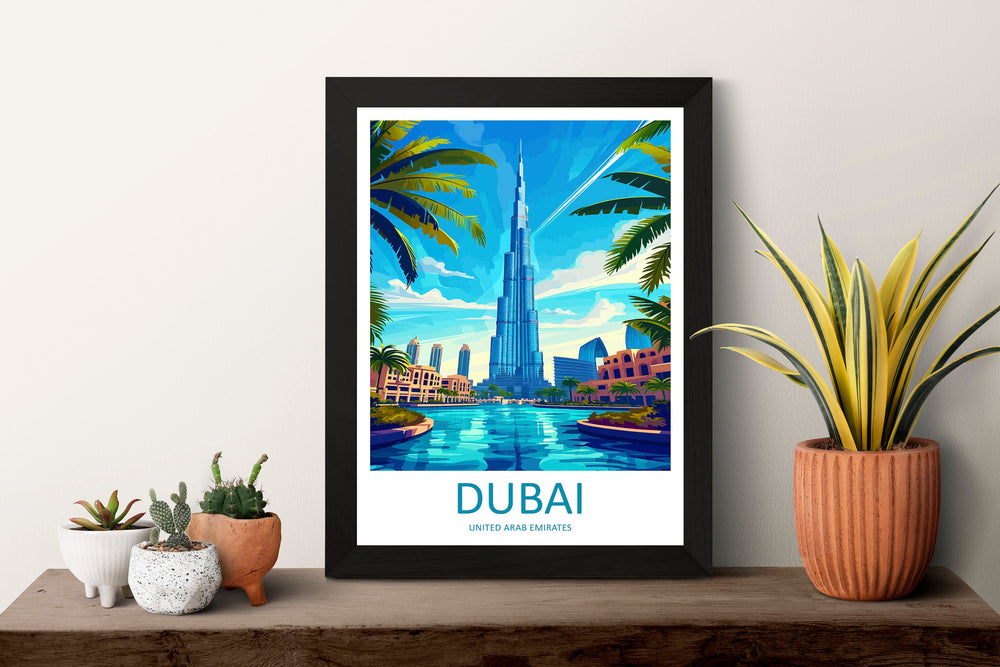 Dubai Travel Print Wall Art Dubai Wall Hanging Home Décor Dubai Gift Art Lovers Wall Art United States Emirates Travel Print Dubai Wall Art
