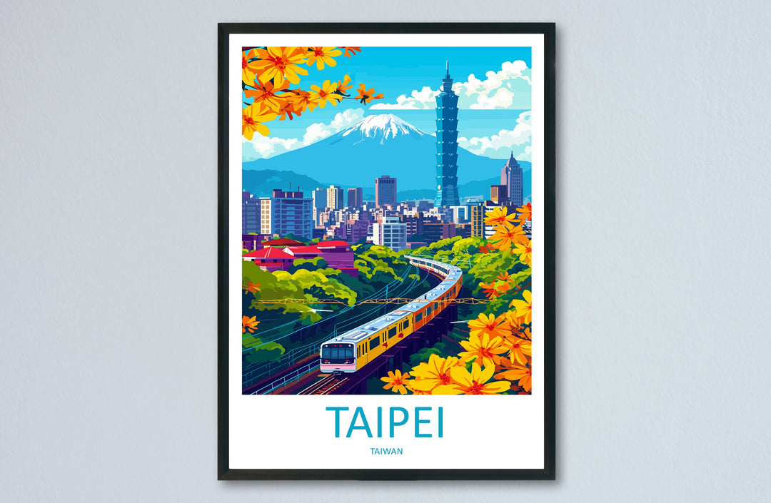 Taipei Travel Print Wall Art Taipei Wall Hanging Home Decoration Taipei Gift Art Lovers Wall Art Taiwan