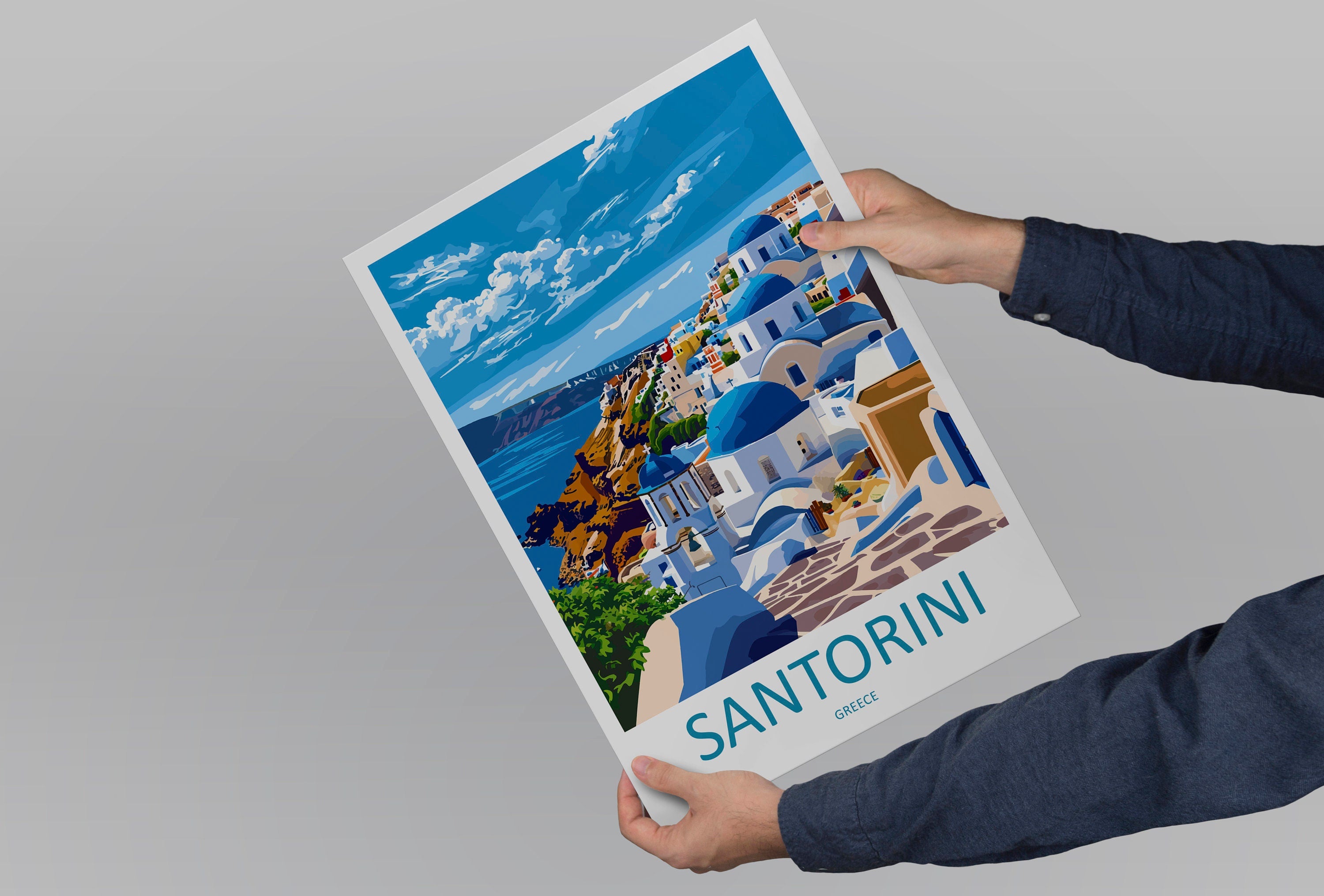 Santorini Travel Print