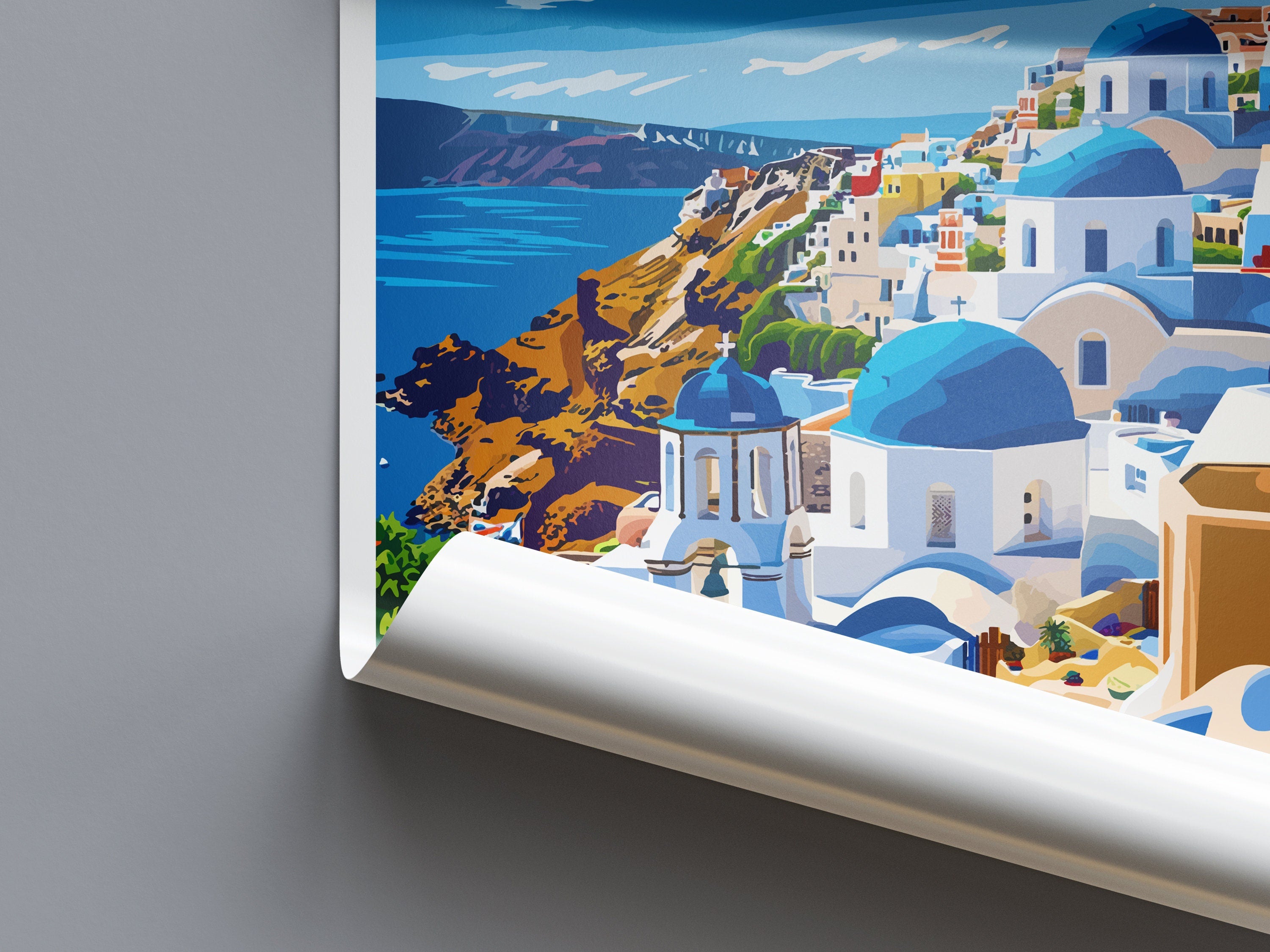 Santorini Travel Print