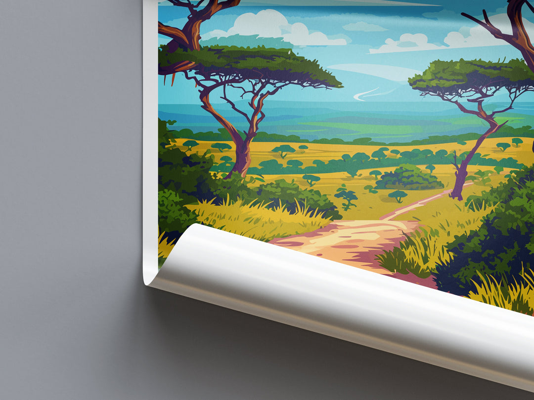 Masai Mara Travel Print Wall Art Masai Mara Wall Hanging Home Décor Masai Mara Gift Art Lovers Kenya Art Lover Gift Kenya Travel Print