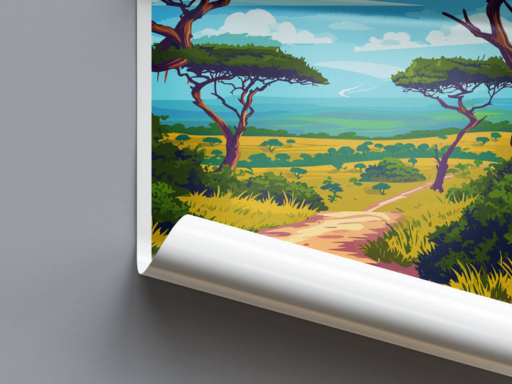 Masai Mara Travel Print Wall Art Masai Mara Wall Hanging Home Décor Masai Mara Gift Art Lovers Kenya Art Lover Gift Kenya Travel Print