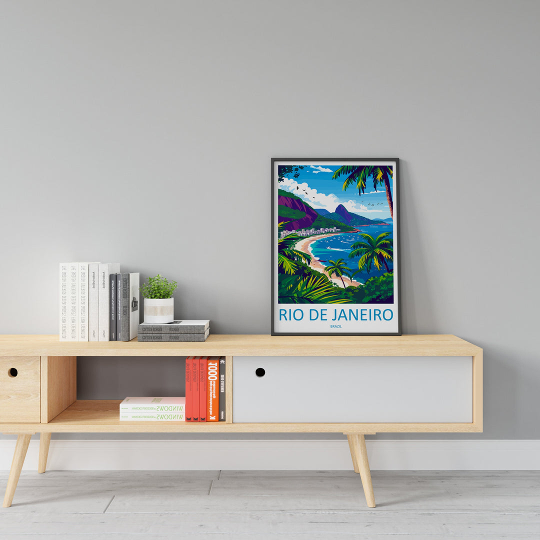 Rio De Janeiro Travel Print Wall Art Rio De Janeiro Wall Hanging Home Decor Rio De Janeiro Gift Art Lovers Wall Art Print Art Brazil Art