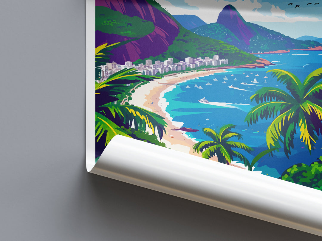 Rio De Janeiro Travel Print Wall Art Rio De Janeiro Wall Hanging Home Decor Rio De Janeiro Gift Art Lovers Wall Art Print Art Brazil Art