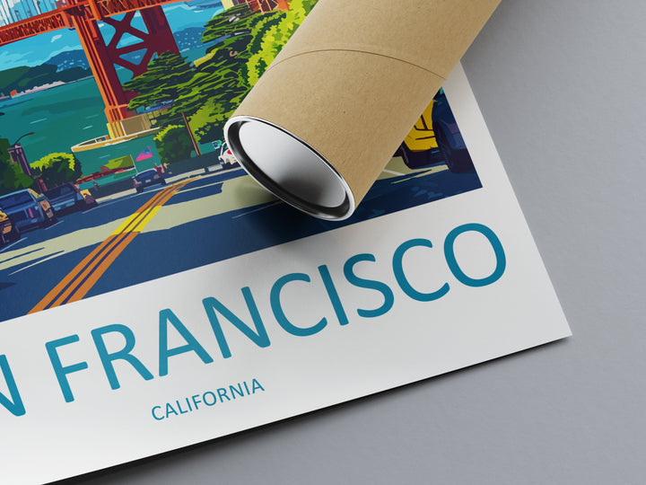 San Francisco Golden Gate Travel Print Wall Art San Francisco Wall Hanging Home Décor San Francisco Gift Art Lovers California Art Lover