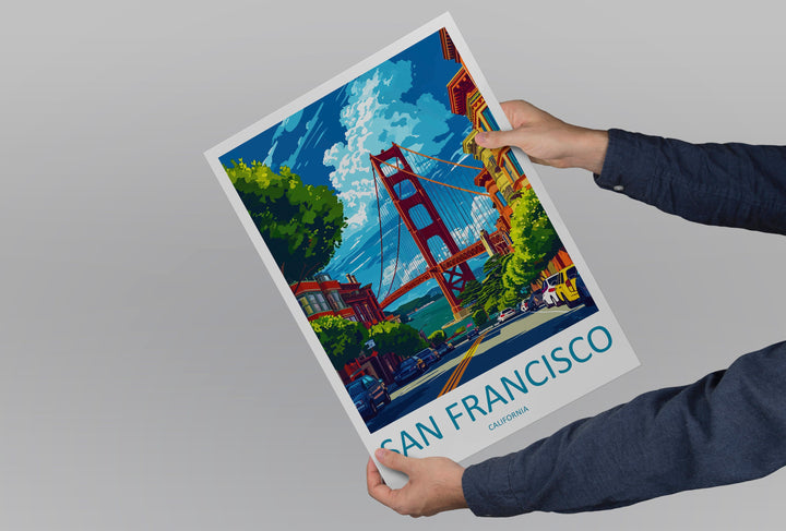 San Francisco Golden Gate Travel Print Wall Art San Francisco Wall Hanging Home Décor San Francisco Gift Art Lovers California Art Lover