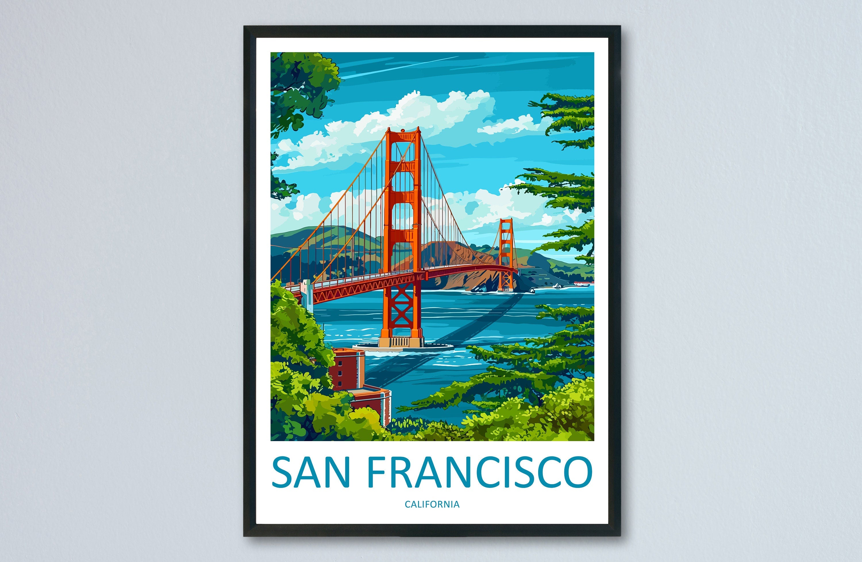 San Francisco Golden Gate Travel Print