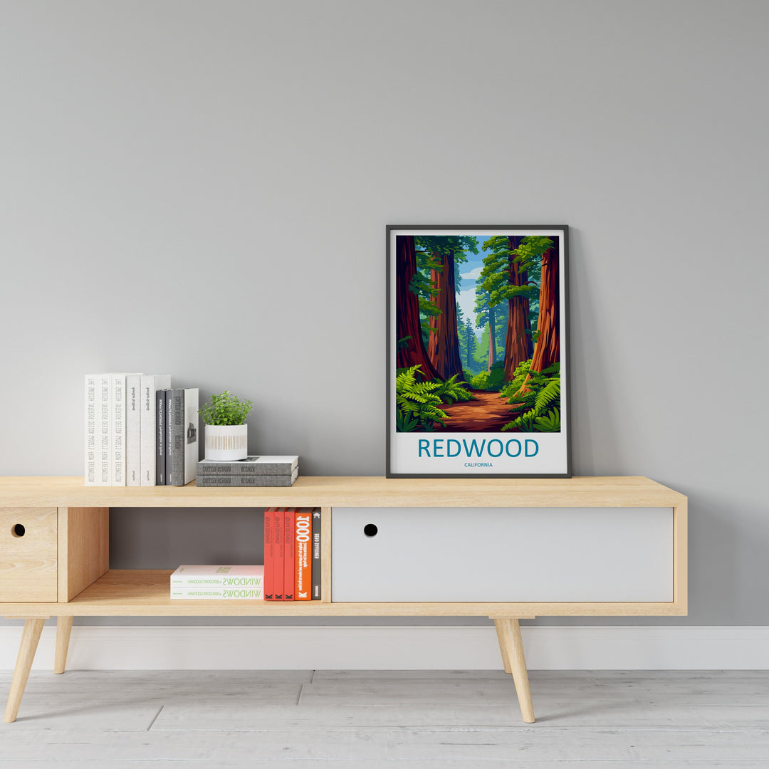 Redwood National Park Travel Print Wall Art Redwood Wall Hanging Home Décor Redwood Gift Art Lovers California Art Lover Gift