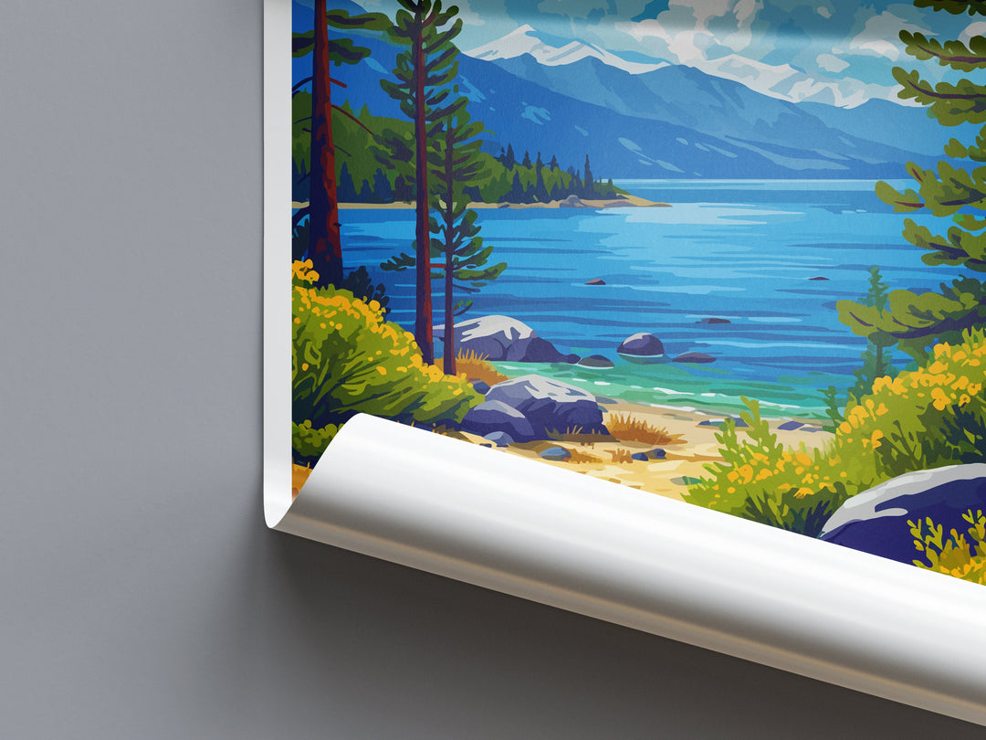 Lake Tahoe Travel Print Wall Art Lake Tahoe Wall Hanging Home Décor Lake Tahoe Gift Art Lovers Nevada Art Lover Gift Lake Tahoe Decor