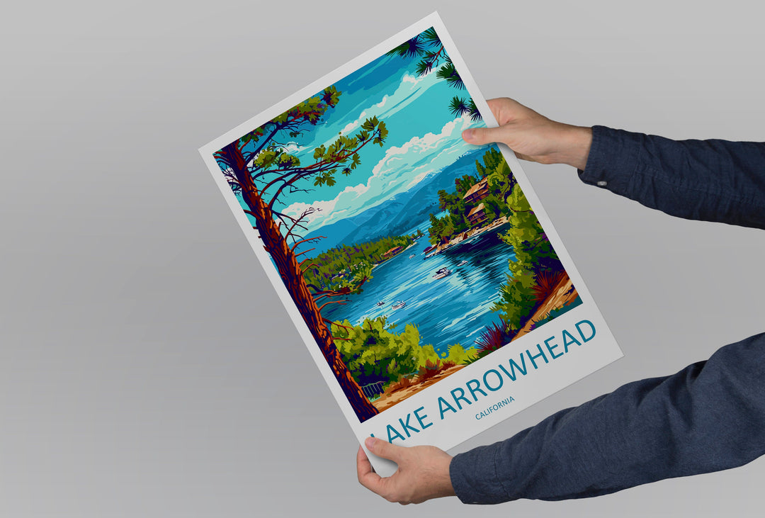 Lake Arrowhead Travel Print Wall Art Lake Arrowhead Wall Hanging Home Décor Lake Arrowhead Gift Art Lovers California Art Lover Gift