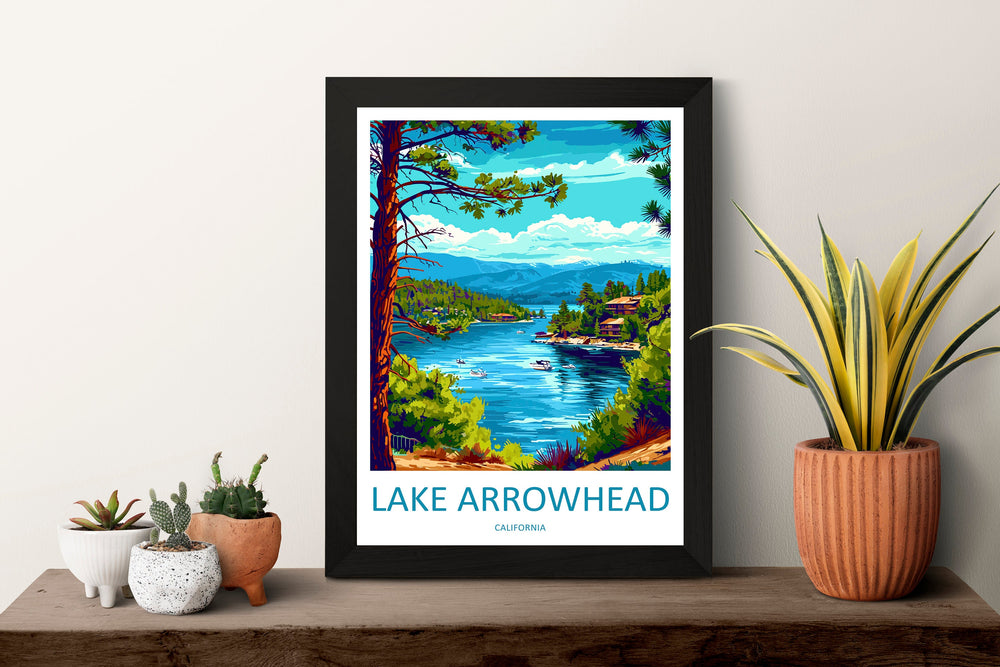 Lake Arrowhead Travel Print Wall Art Lake Arrowhead Wall Hanging Home Décor Lake Arrowhead Gift Art Lovers California Art Lover Gift