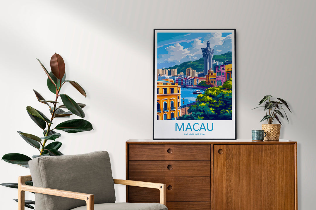 Macau Travel Print Wall Art Macau Wall Hanging Home Décor Gift Macau Art Lovers China Macau Art Gift Lover Print