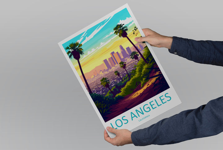 Los Angeles Travel Print Wall Art Los Angeles Wall Hanging Home Décor Los Angeles Gift Art Lovers California Art Lover Gift Los Angeles Deco