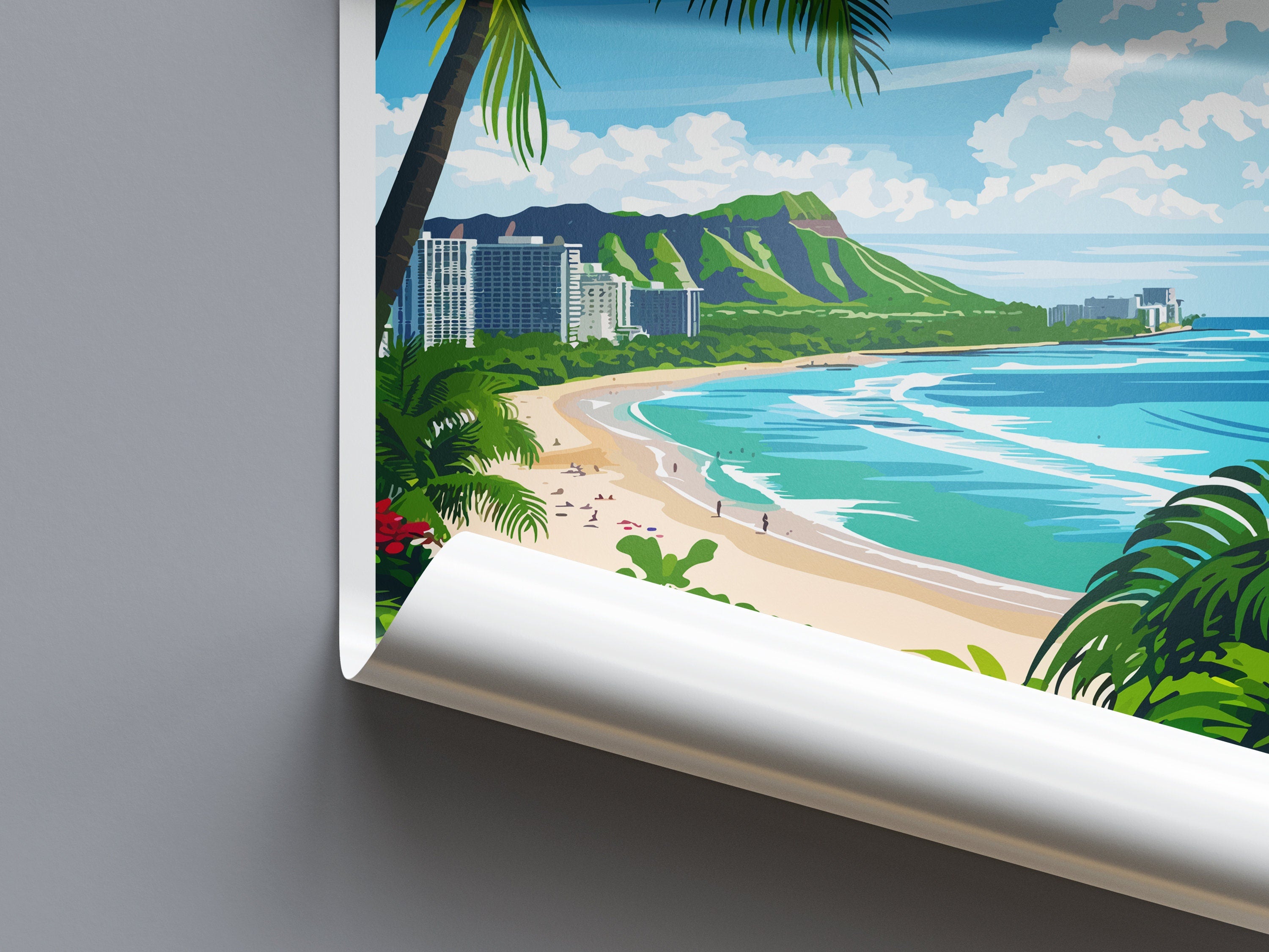 Honolulu Travel Print