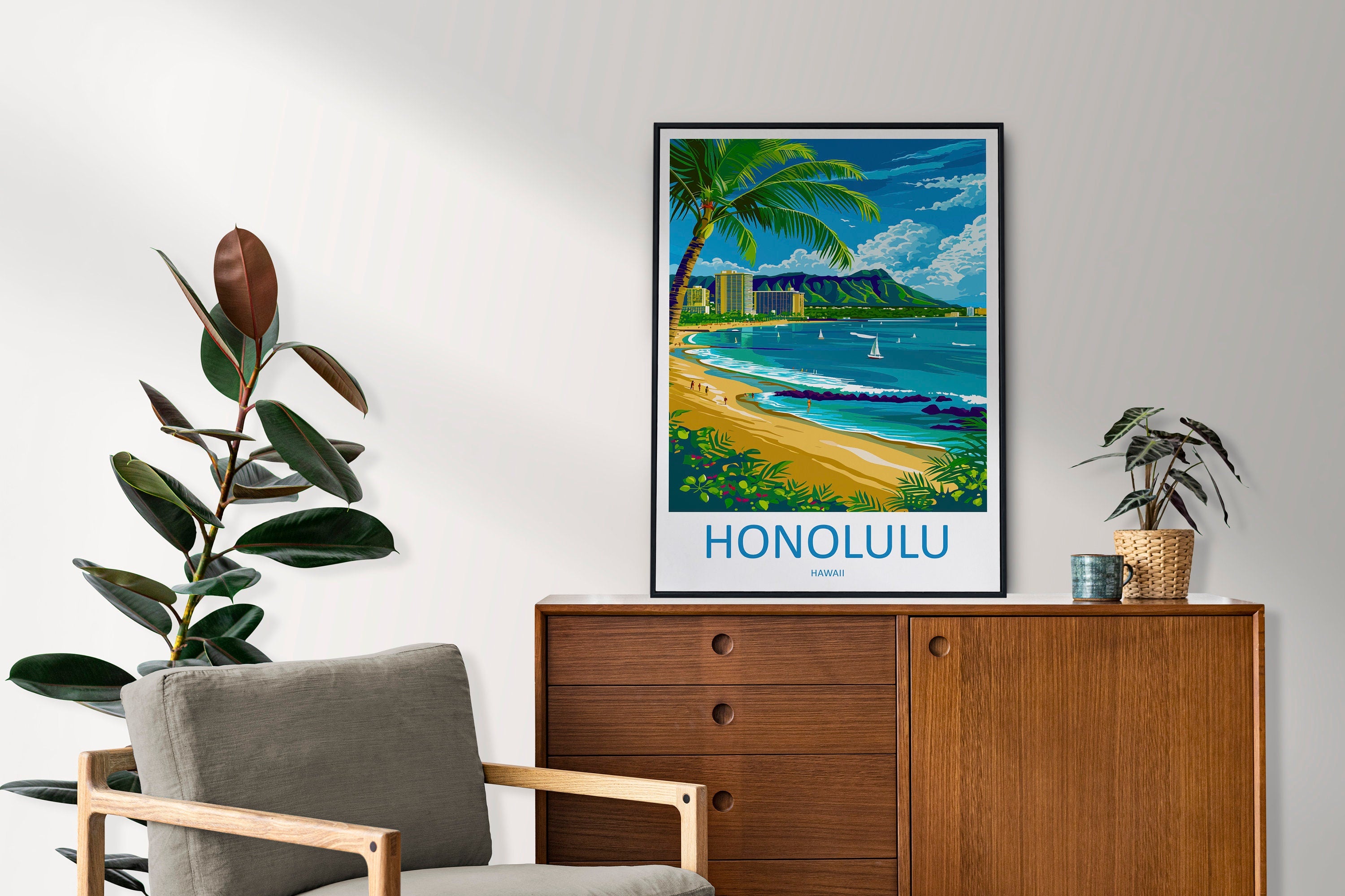 Honolulu Travel Print